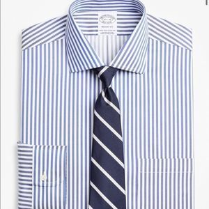 Brooks Brothers Navy Bold Stripe, Stretch Regent Regular-Fit Dress Shirt
